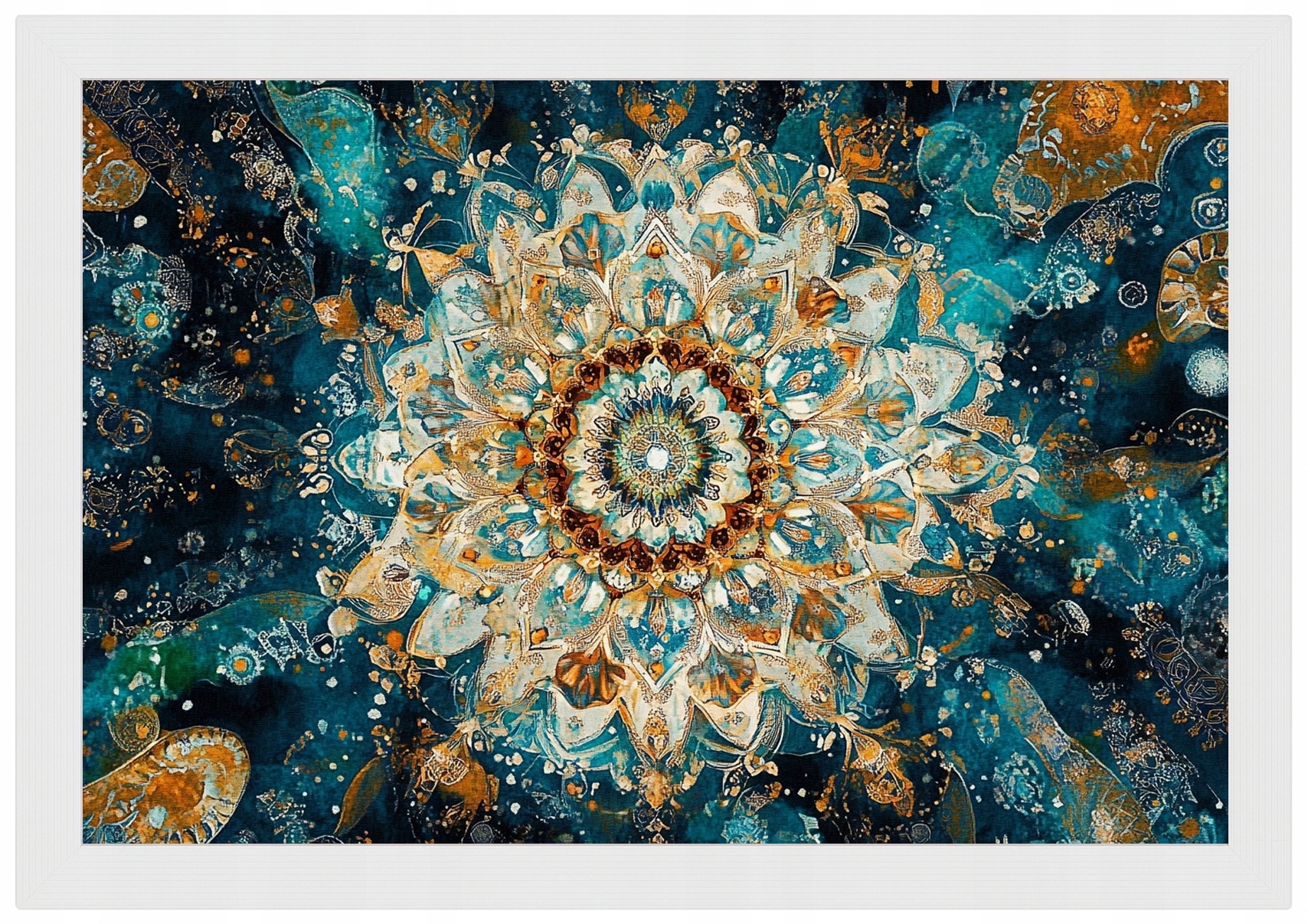 Plakát Rámeček Dřevo Grafika Mandala Harmonie Meditace Zen Boho 93x62