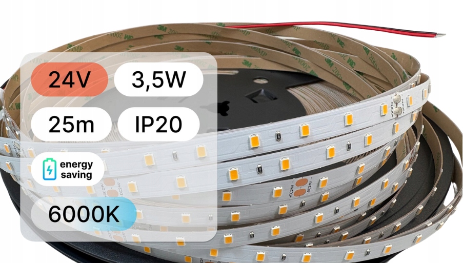 Led Páska 24V Smd 3,5W 64LED IP20 6000K 140lm/W 8mm 25mb