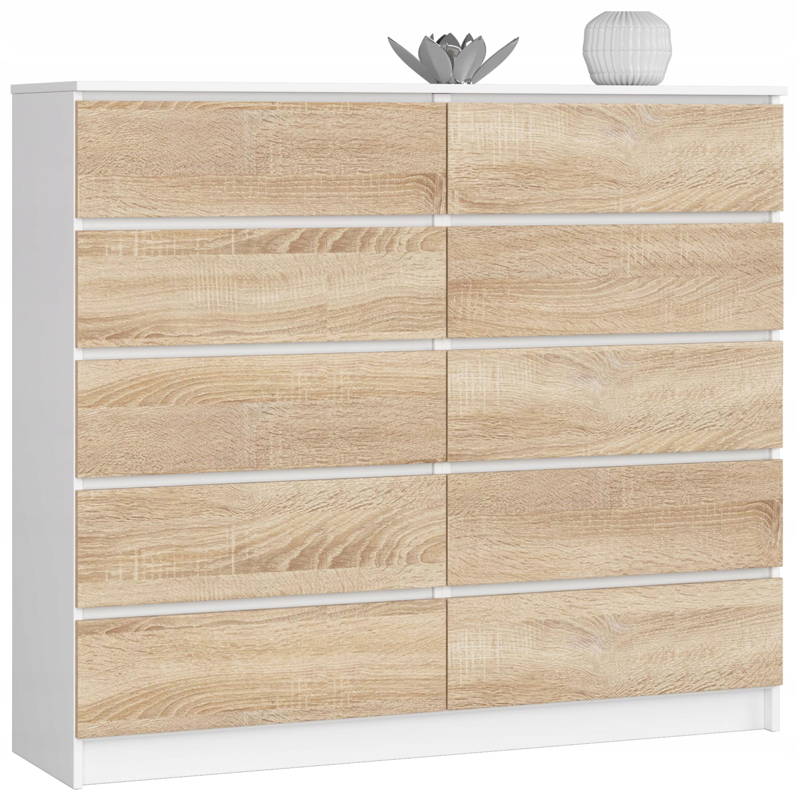Komoda K140 10SZ Clp Pk Biały Sonoma