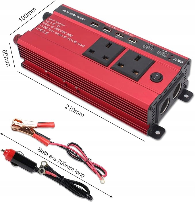 INWERTER SAMOCHODOWY LVYUAN ZASILACZ SAMOCHODOWY Z 2 WYŚWIETLACZAMI LED Moc użytkowa 3 W