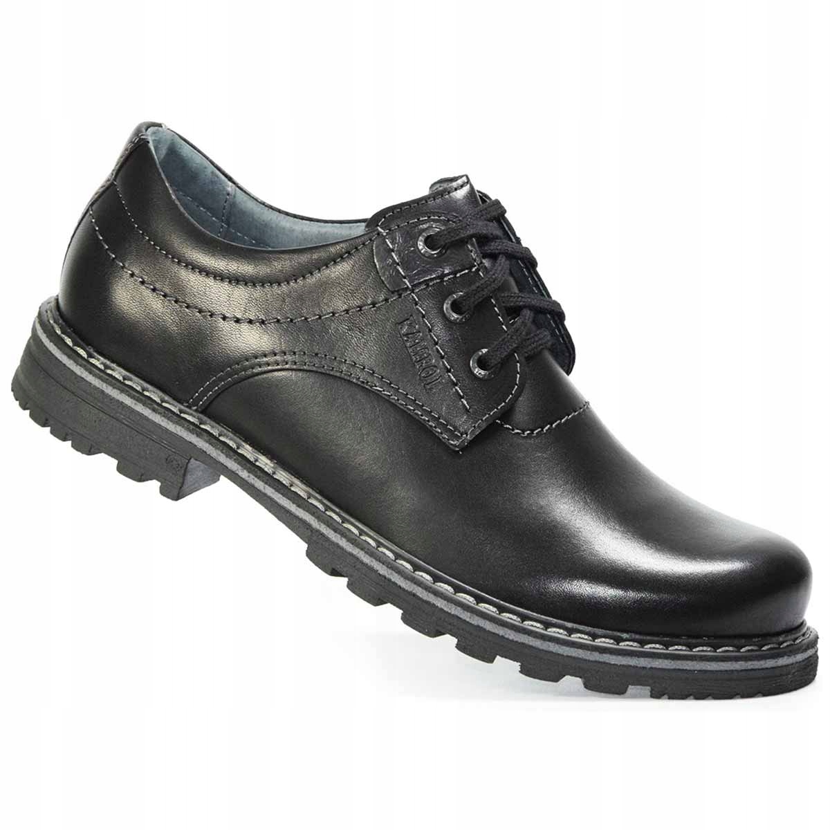 

Buty męskie trapery skórzane polskie czarne 41