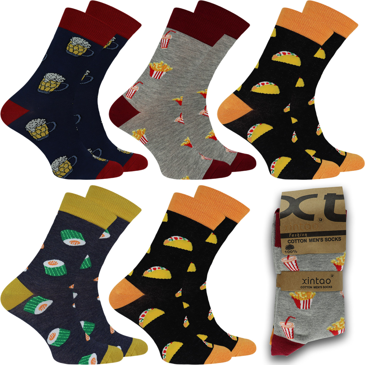 

5x Skarpety Męskie Kolorowe Bawełniane Garniturowe