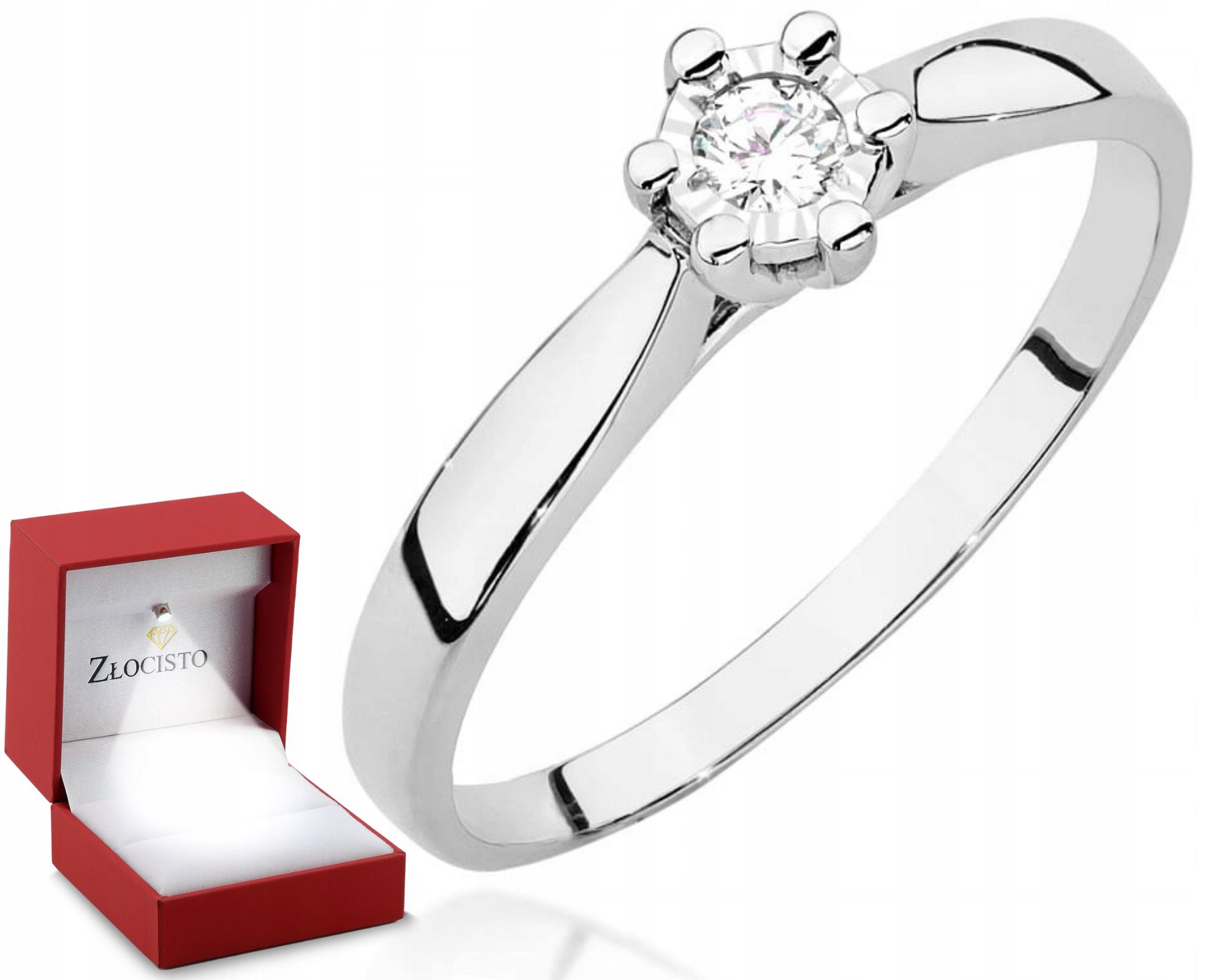 Klasický prstýnek s briliantem 0.585 Gravírování