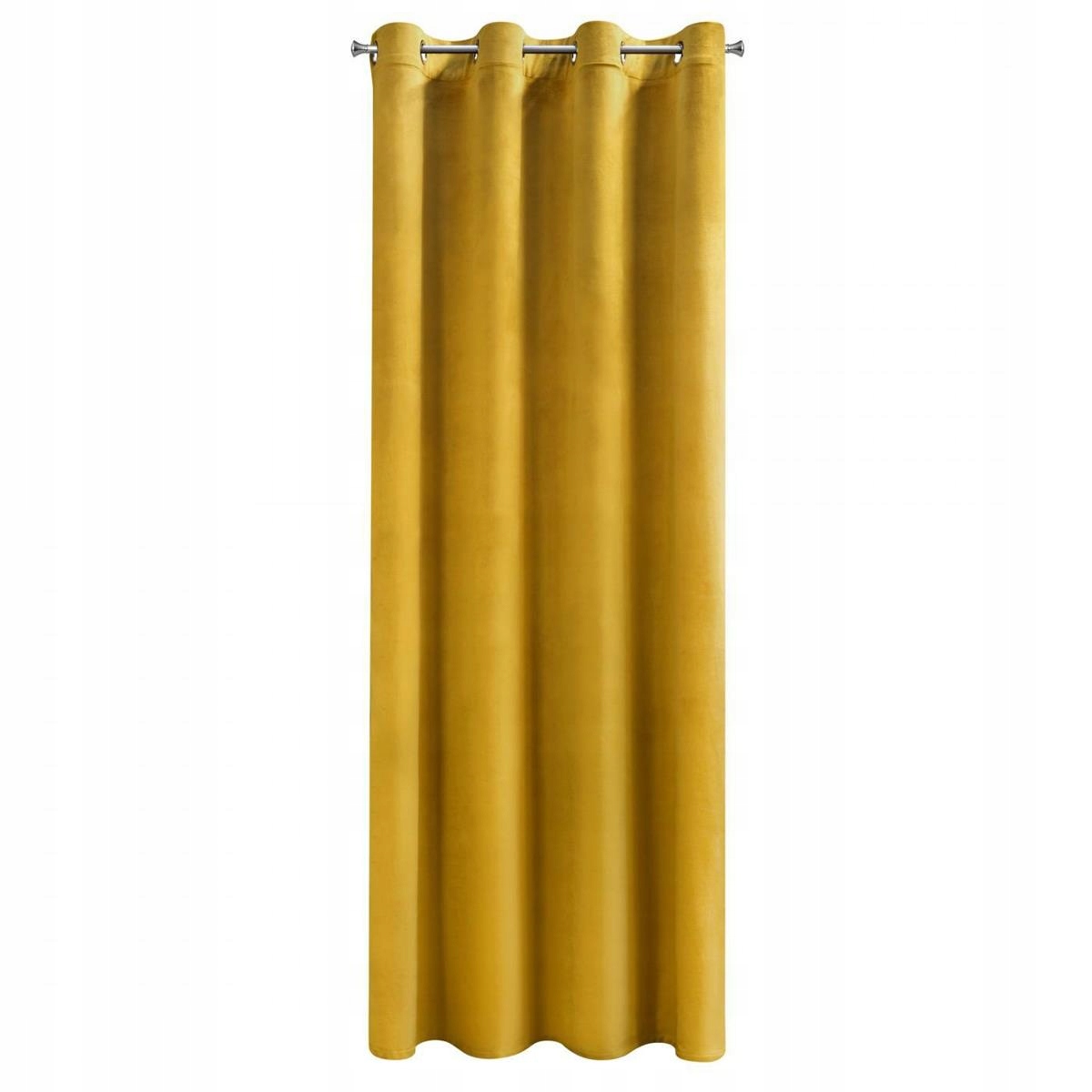 

Gotowa zasłonka musztardowa 140x250 cm welurowa