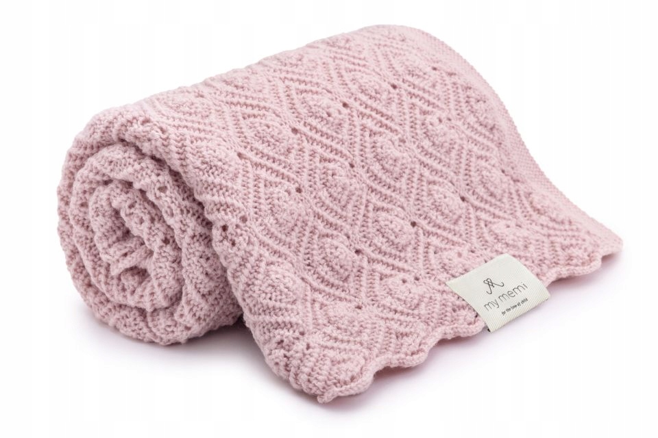 

Koc 100% Wełna Merino Pearl Powder Pink My Memi