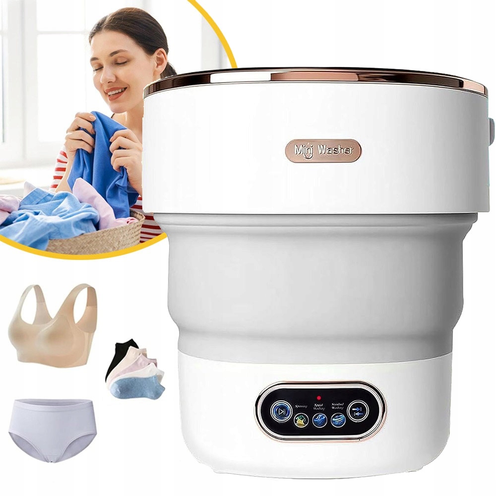 Mini Pralka 12L Turystyczna Składana Z Wirówką Przenośna Do Kempingu