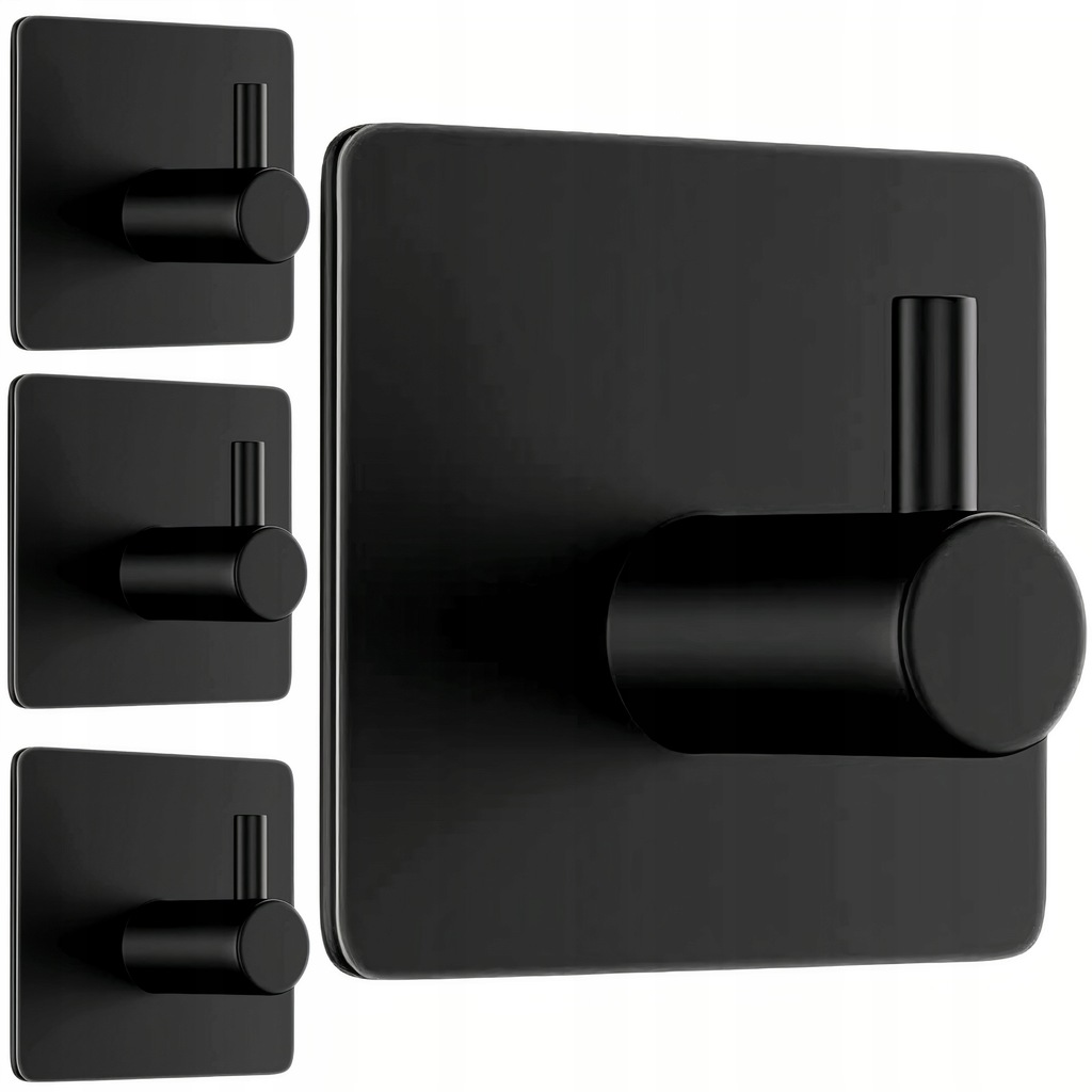 4x WIESZAK HACZYK SAMOPRZYLEPNY NA RĘCZNIKI CZARNY