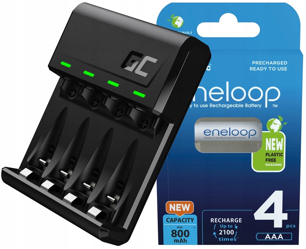 Nabíjení Baterie Aa Aaa +4x Nabíjení Baterie Eneloop Aaa 800mAh