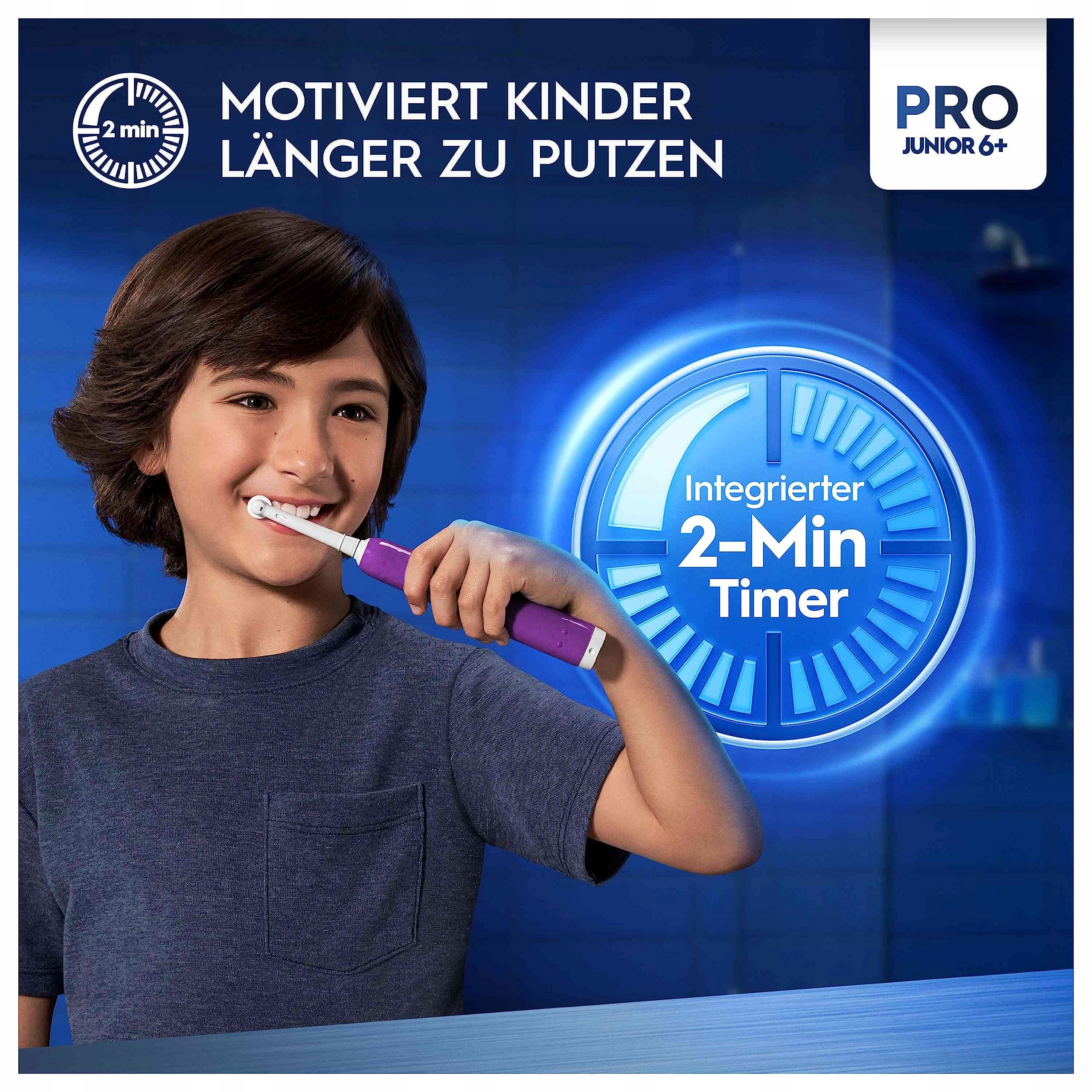 Oral-B Pro Junior elektryczna szczoteczka do zębów Fioletowa — miniatura 3