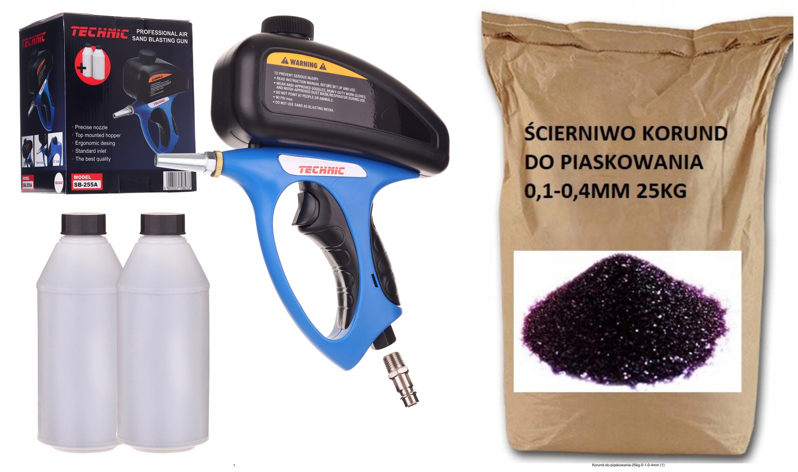 

Piaskarka Pistolet do Piaskowania Korund 2+25kg