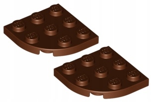 

Lego Płytka Zaokr. 3x3 Brązowa (30357/4283660) x2