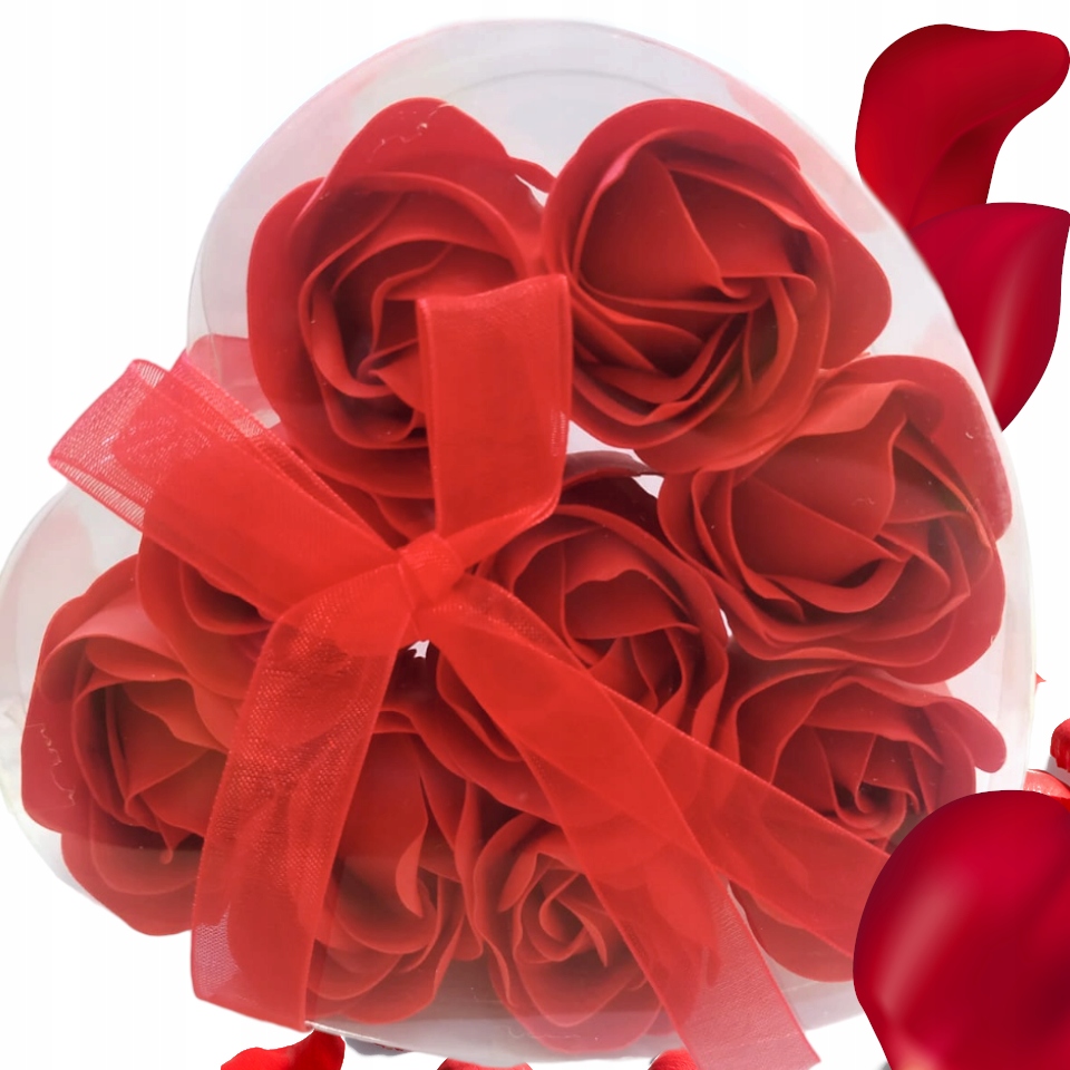 MYDLANE RÓŻE W PUDEŁKU SERCE Płatki Róż romantyczny prezent NA Dzień Kobiet