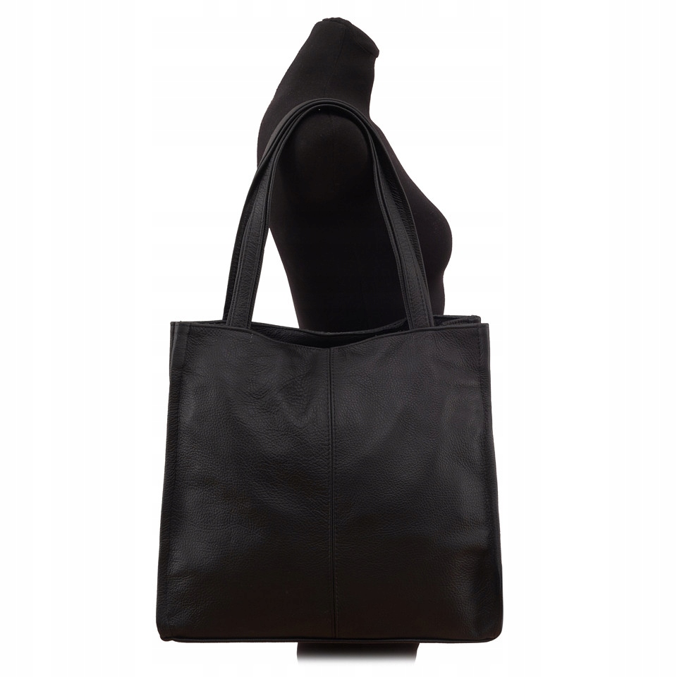 CZARNA SKÓRZANA TOREBKA SHOPPER A4 WŁOSKA MIĘKKA SKÓRA WOREK XL Vera Pelle Marka inna