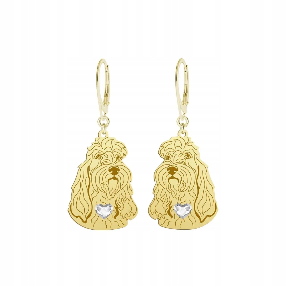 Náušnice Grand Basset Griffon Vendéen Zlaté 925 Gravírování Dedikace Bonus