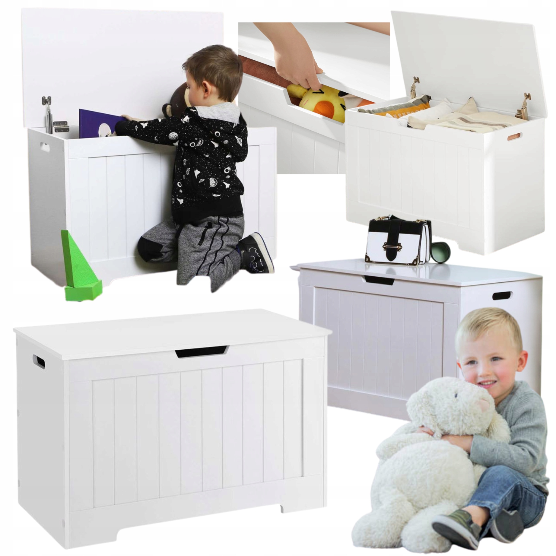 Škatuľa na hračky Topánky do detskej izby Biela s sedadlom pre deti