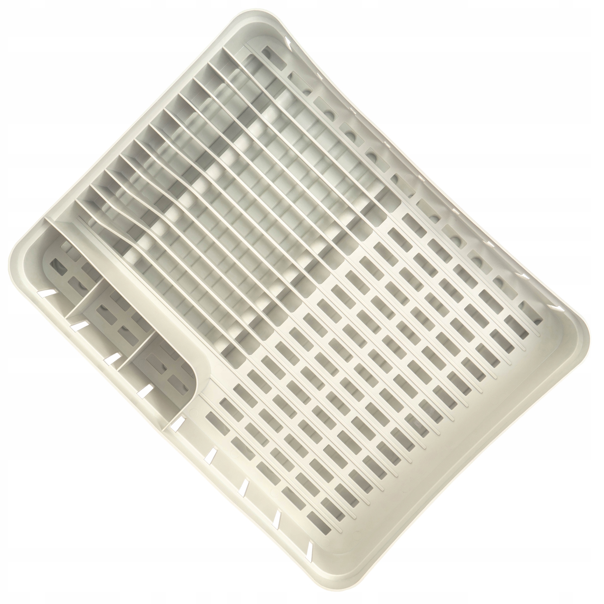 SUSZARKA DO NACZYŃ Z OCIEKACZEM JEDNOPOZIOMOWA NA SZTUĆCE BIAŁA Kolor biały