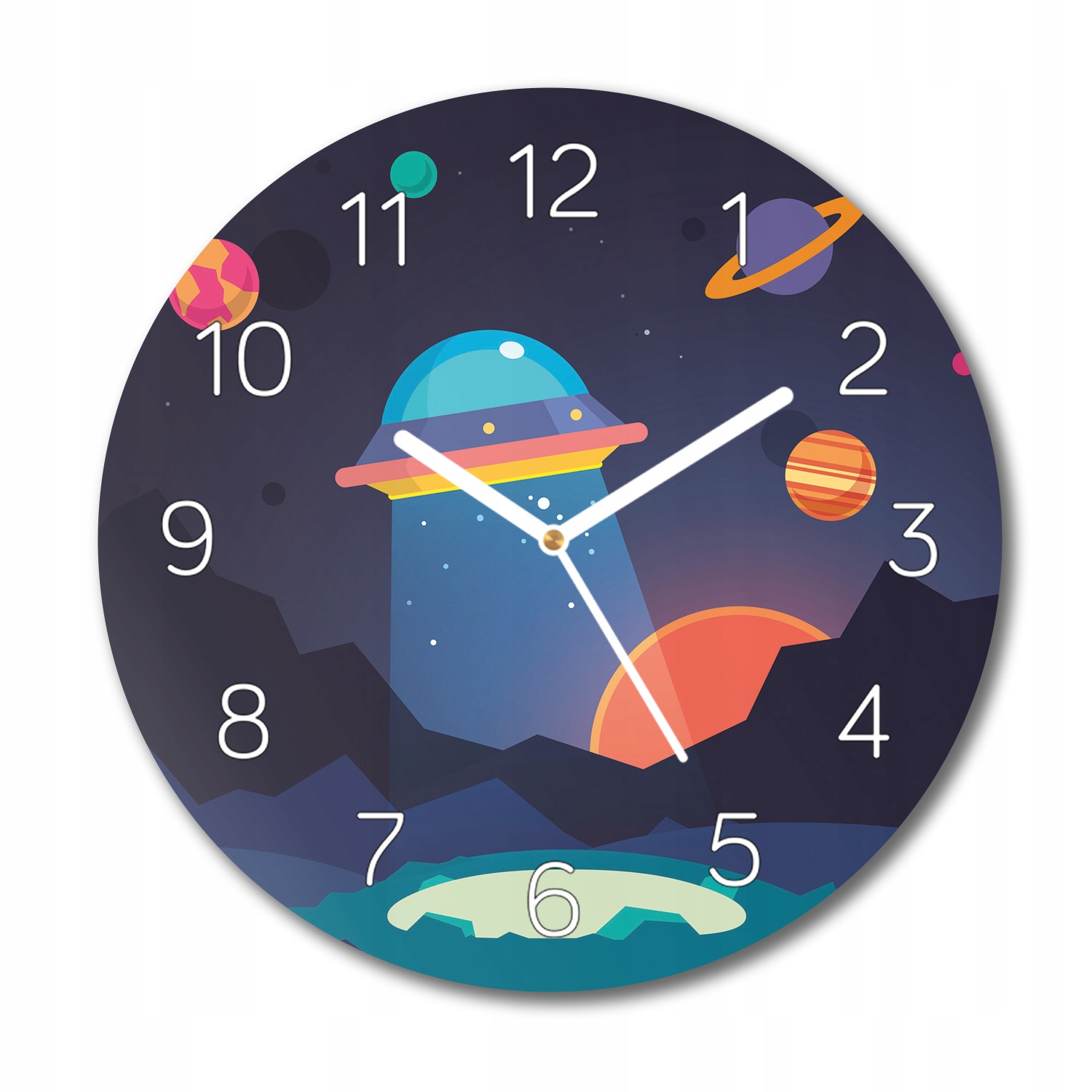 

Kosmos planety ufo ze zdjęciem foto-zegar fi 30