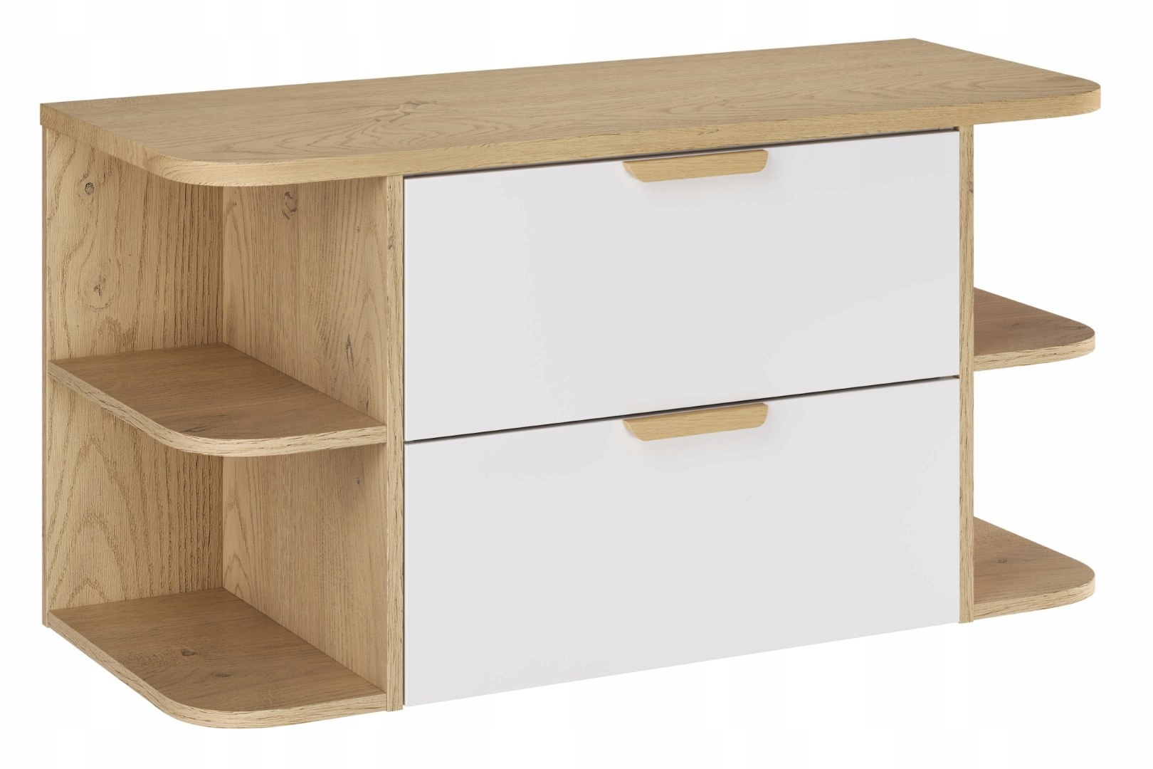 Skříň Aster White 60 cm s deskou Ovalia Cremona a otevřenými regály