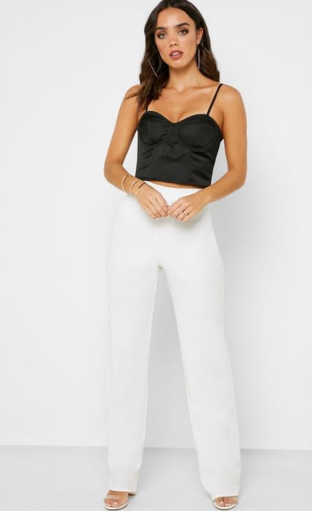 MISSGUIDED BIAŁE SPODNIE MATERIAŁOWE 34 1C01 Marka Missguided
