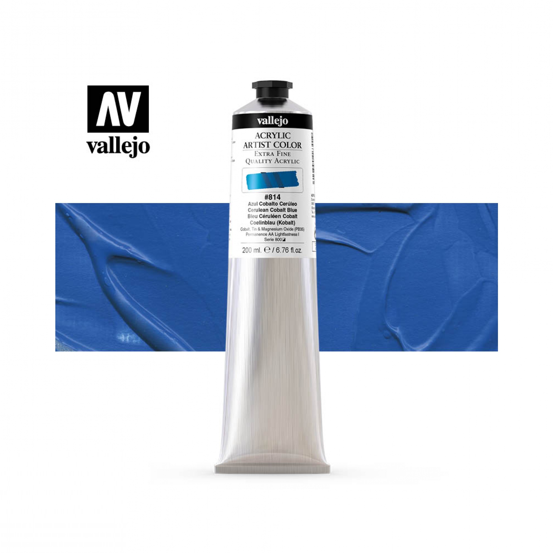 Barva akrylová Vallejo 200 Ml 814 Cerulean cobalt