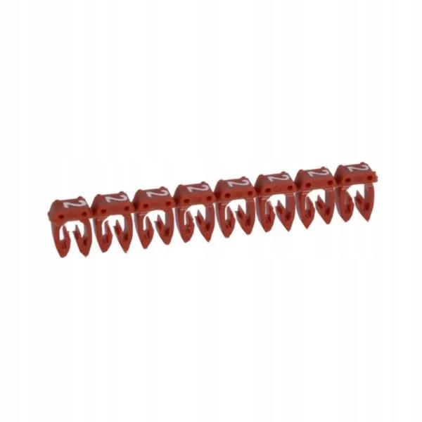 Oznacznik kablowy Cab 3 4 6mm2 cyfra 2 czerwona 038232 /800szt.