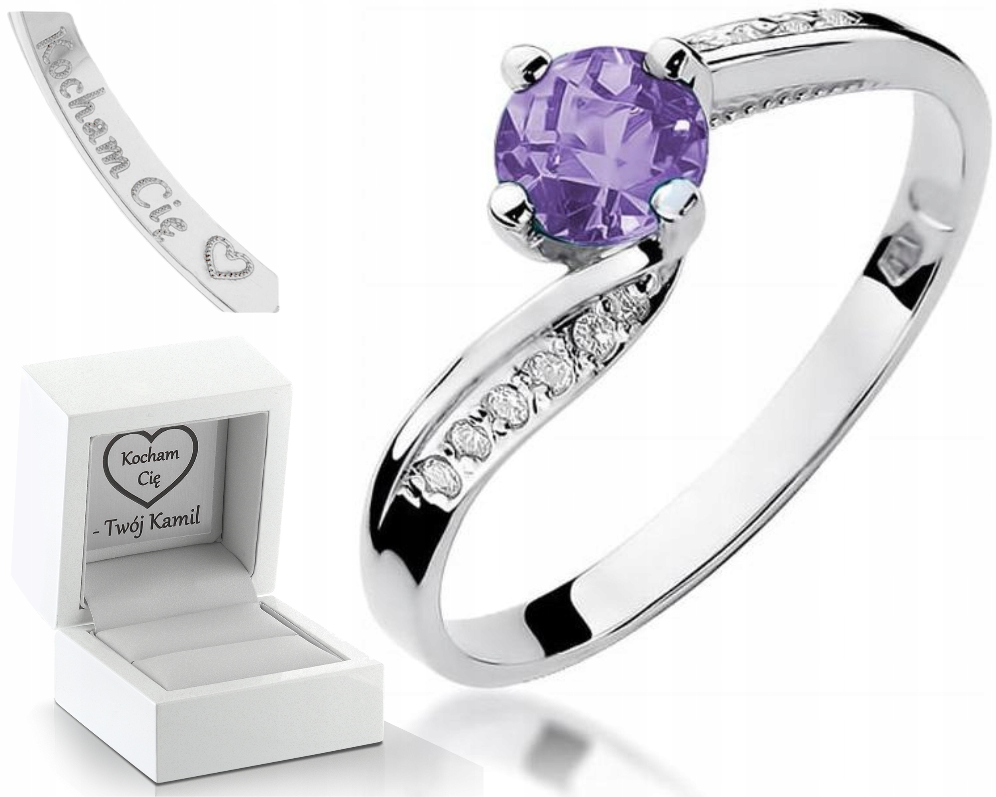 Bílé Zlato Prstýnek S Tanzanitem Diamanty 585