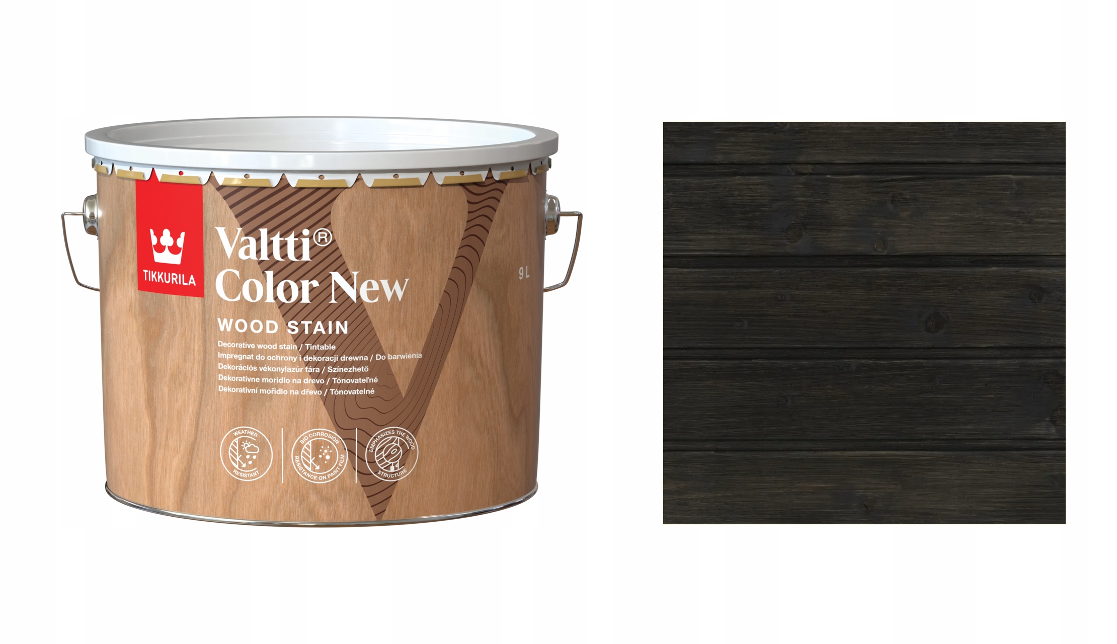 Tikkurila Valtti Color New 9L 219A Black Woodpecker Impregnat Ochronny