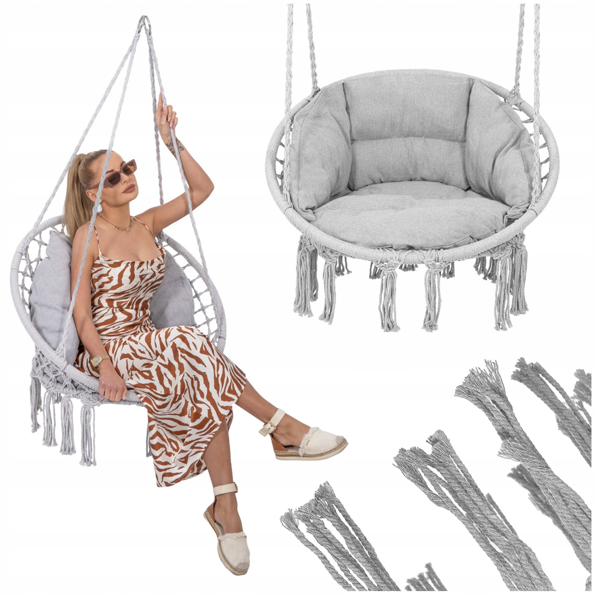 Závěsné Křeslo Zahradní Houpačka Čapí Hnízdo Do Domu Zahrady S Polštářem
