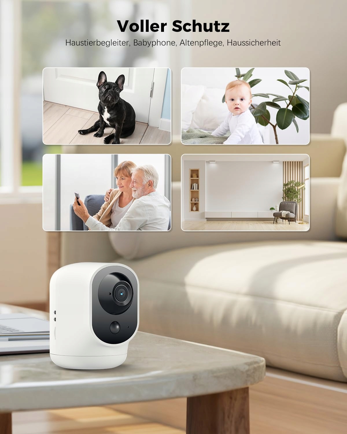 COCOCAM Kamera Wewnętrzna 2K WiFi 5200mAh Akumulator Alexa PIR AI — miniatura 9