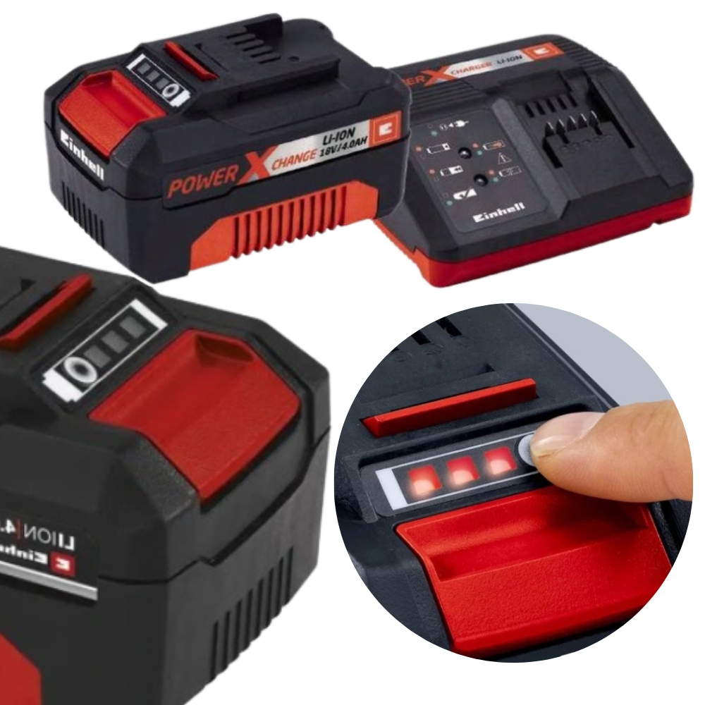 Set akumulátor nabíječka, napájecí zdroj Einhell, baterie 4Ah 18V