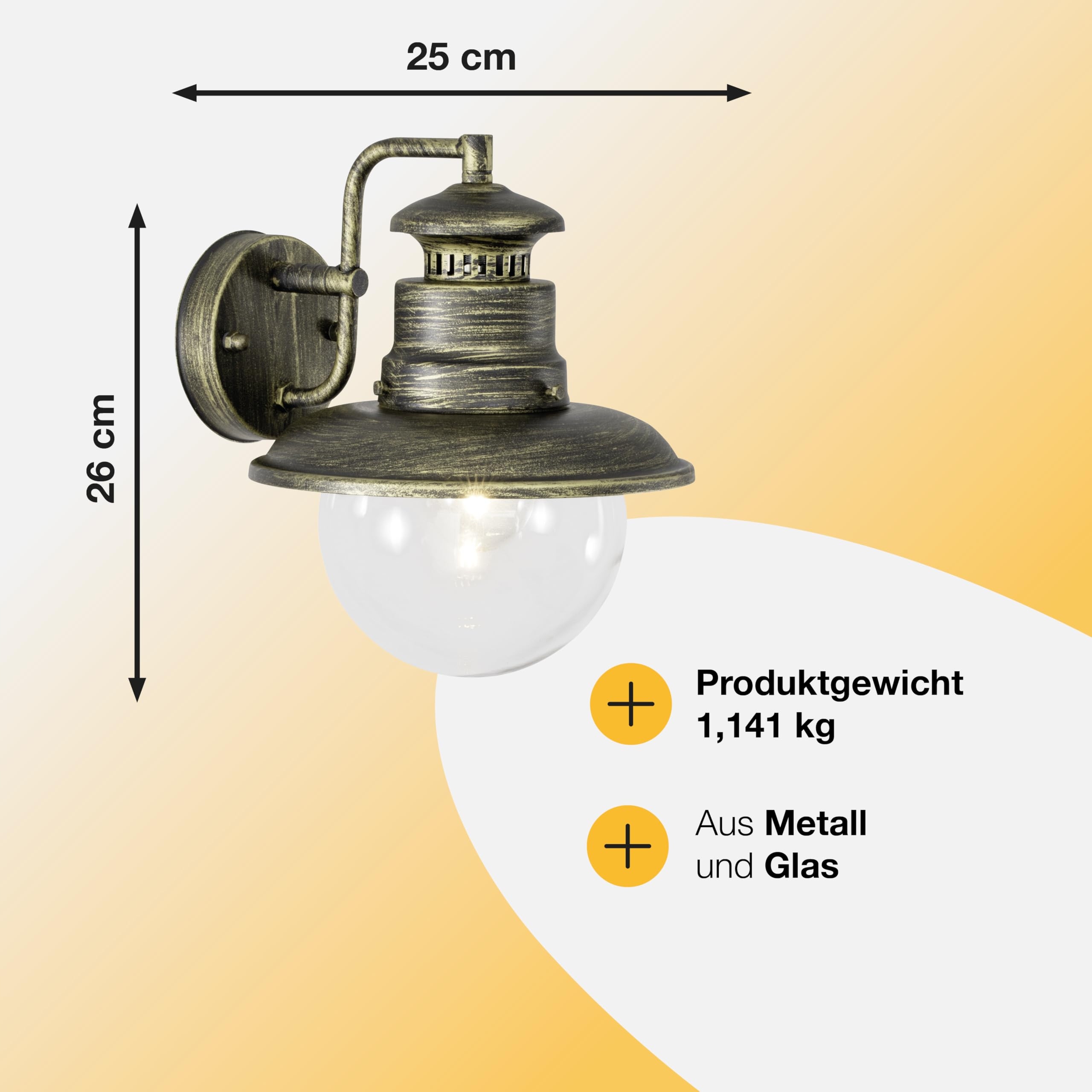 BRILLIANT Lampa Zewnętrzna Artu Wisząca Czarna Złota E27 60W IP44 — miniatura 4