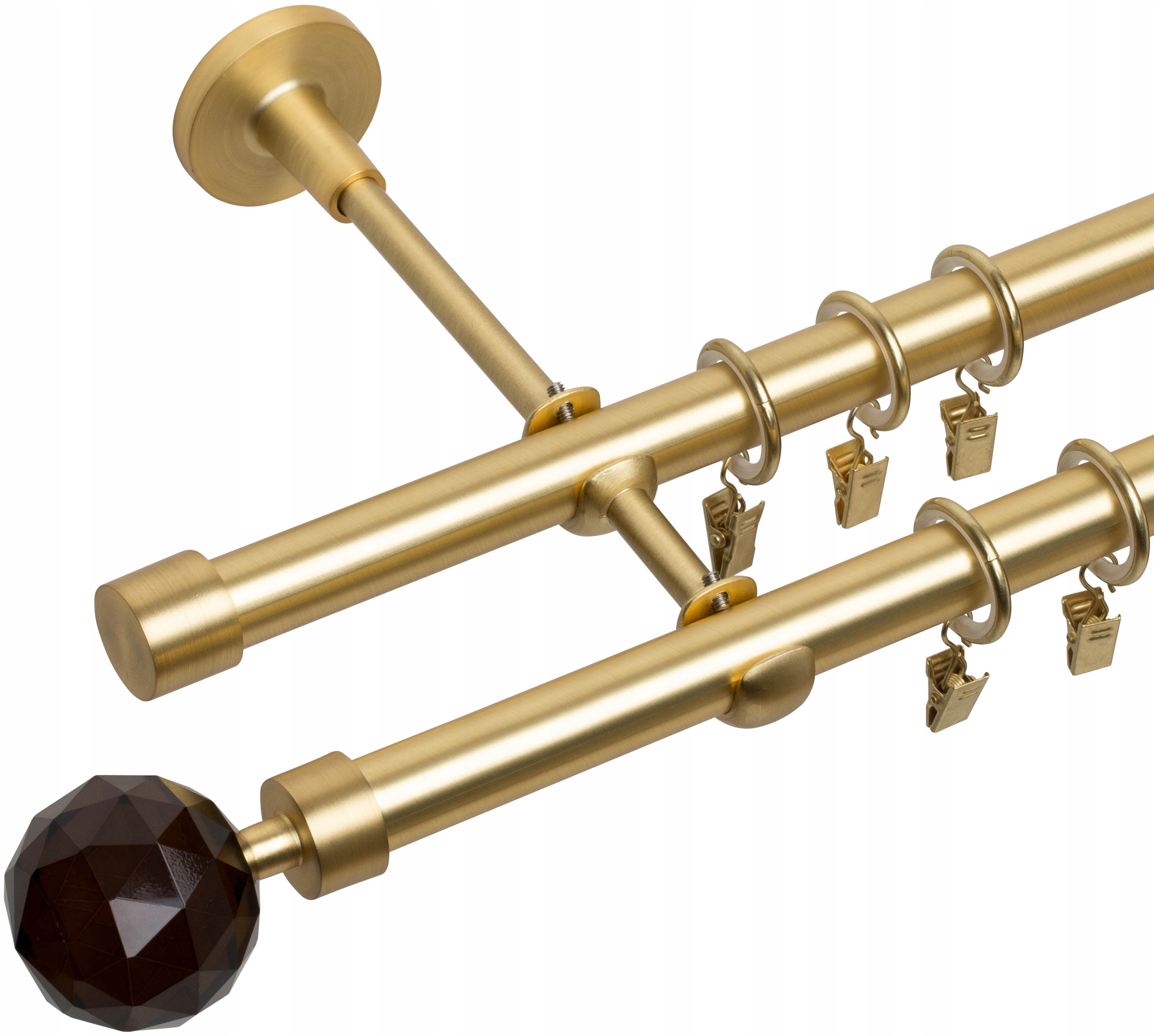 

Karnisz Podwójny Mosiądz Mat 19 mm 260 cm