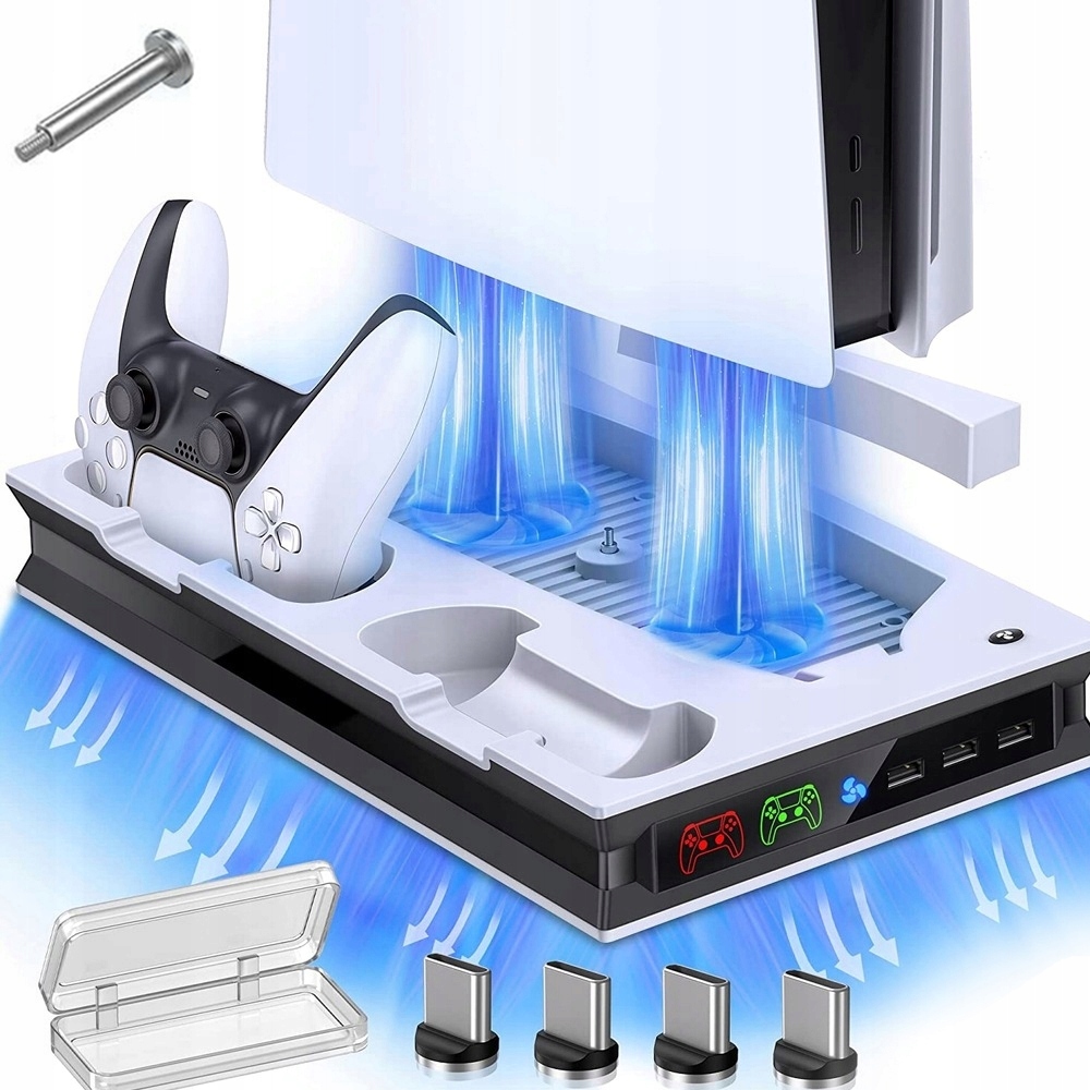 Stojak Do PS5 Z Systemem Chłodzenia I Ładowarką Abs