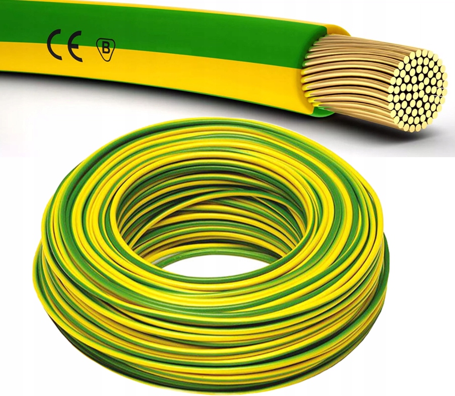 Zemnící kabel Lgy 16mm2 Žo Žlutozelený kabel lanko 450/750V 50 m