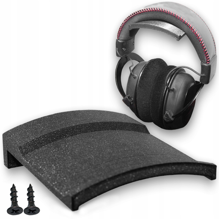 WIESZAK UCHWYT STOJAK NA SŁUCHAWKI CZARNY BROKAT