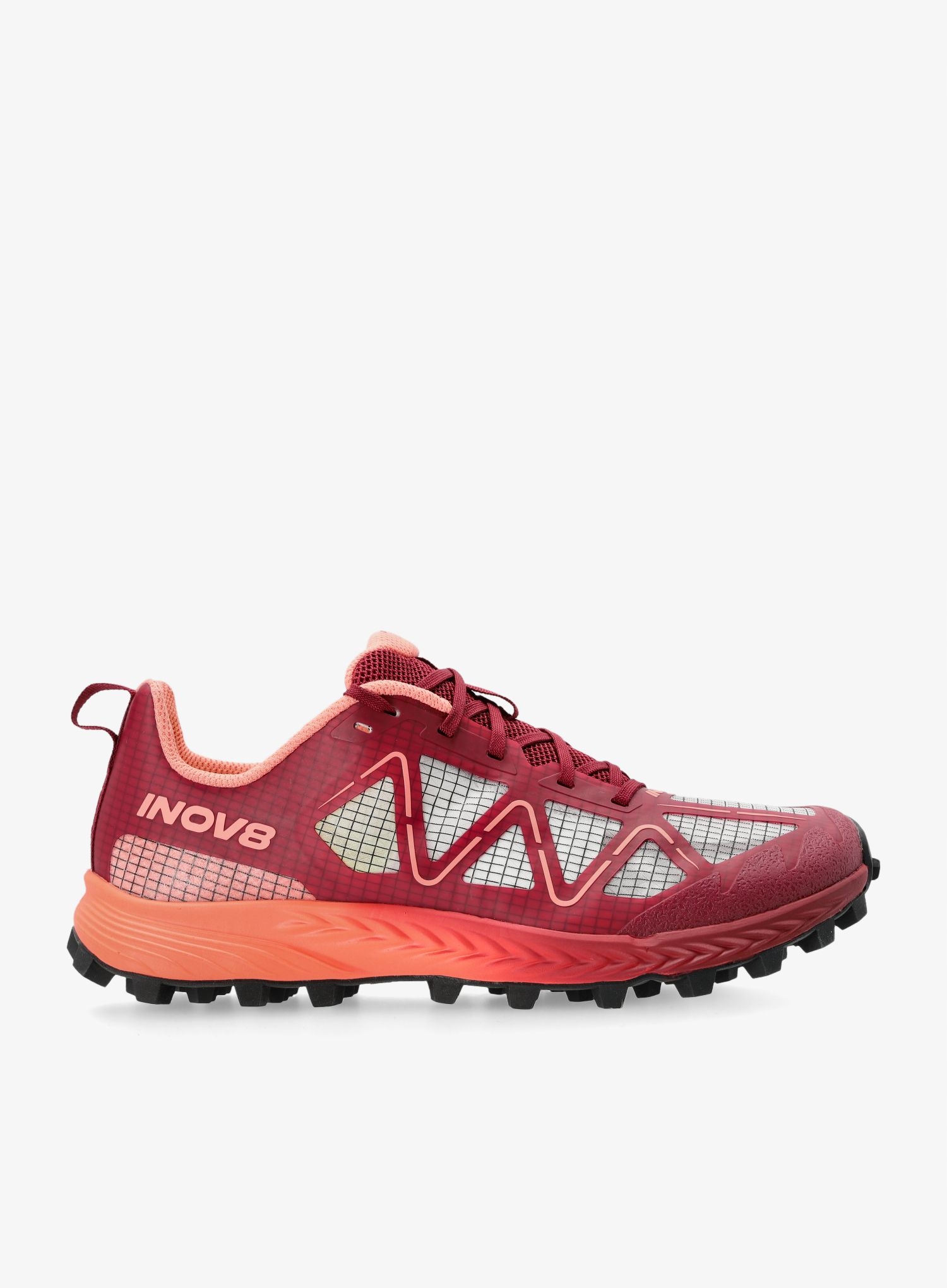 Dámské trailové boty Inov-8 MudTalon Speed Precision burgundy/coral 37