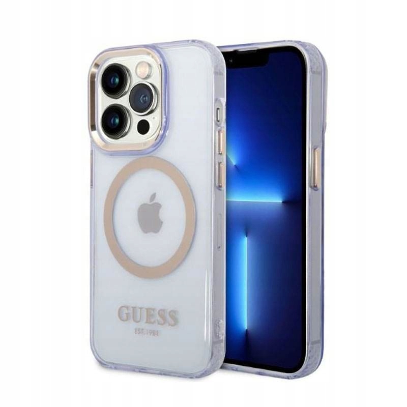 Etui Guess Gold Outline Translucent MagSafe na iPhone 14 Pro Max 6,7"
