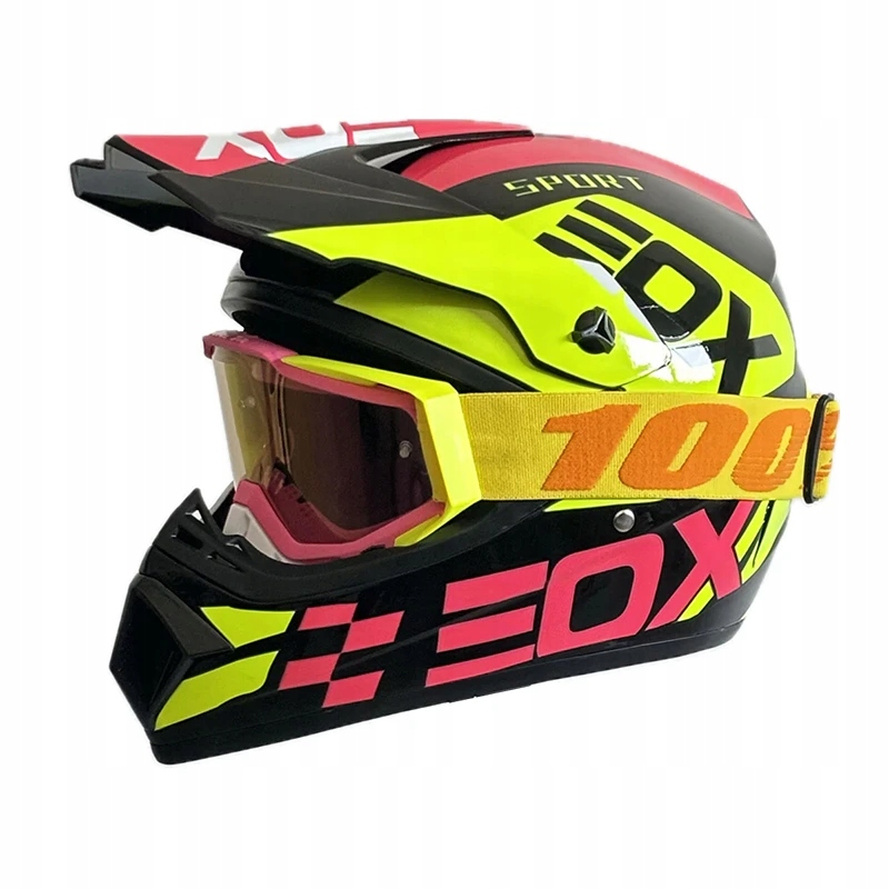 KASK MOTOCYKLOWY DZIECIĘCY ENDURO QUADA Z GOGLAMI -, M Model AGVAgs-7410