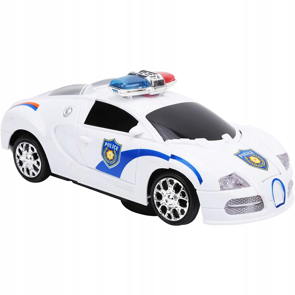 AUTO-ROBOT POJAZD NA BATERIE SAMOCHÓD POLICJA TRANSFORMERS ŚWIECĄ ŚWIATŁA Kod producenta 8990 POLICJA