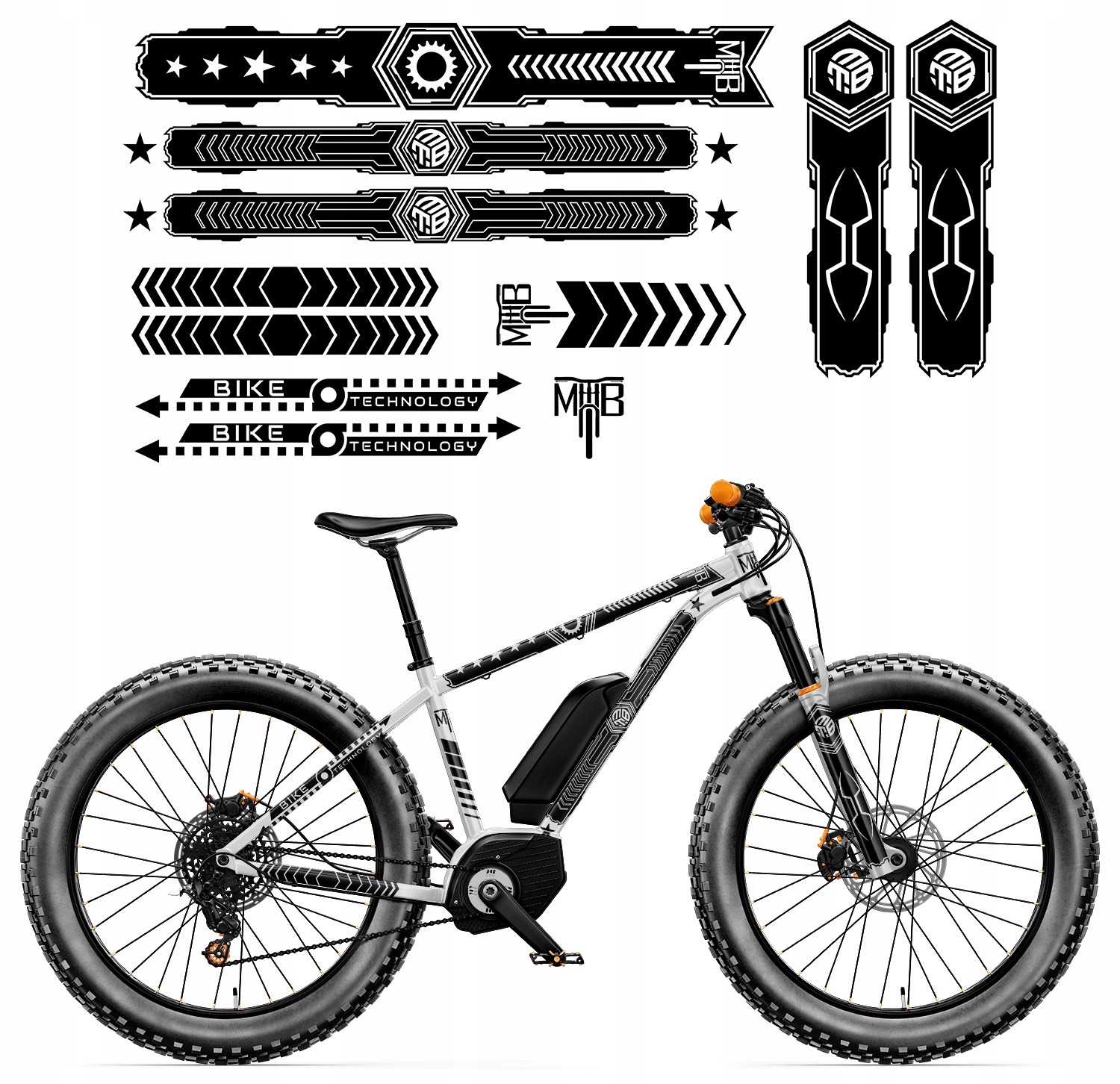 Sada univerzálních Nálepek na kolo Rama Mtb