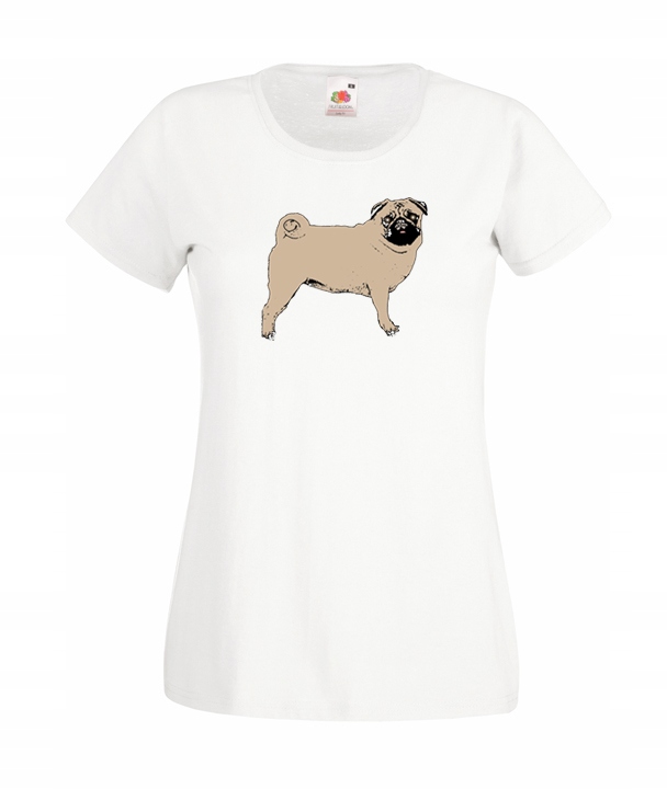 

S Koszulka Damska Mops Pugs Not Drugs Śmieszne