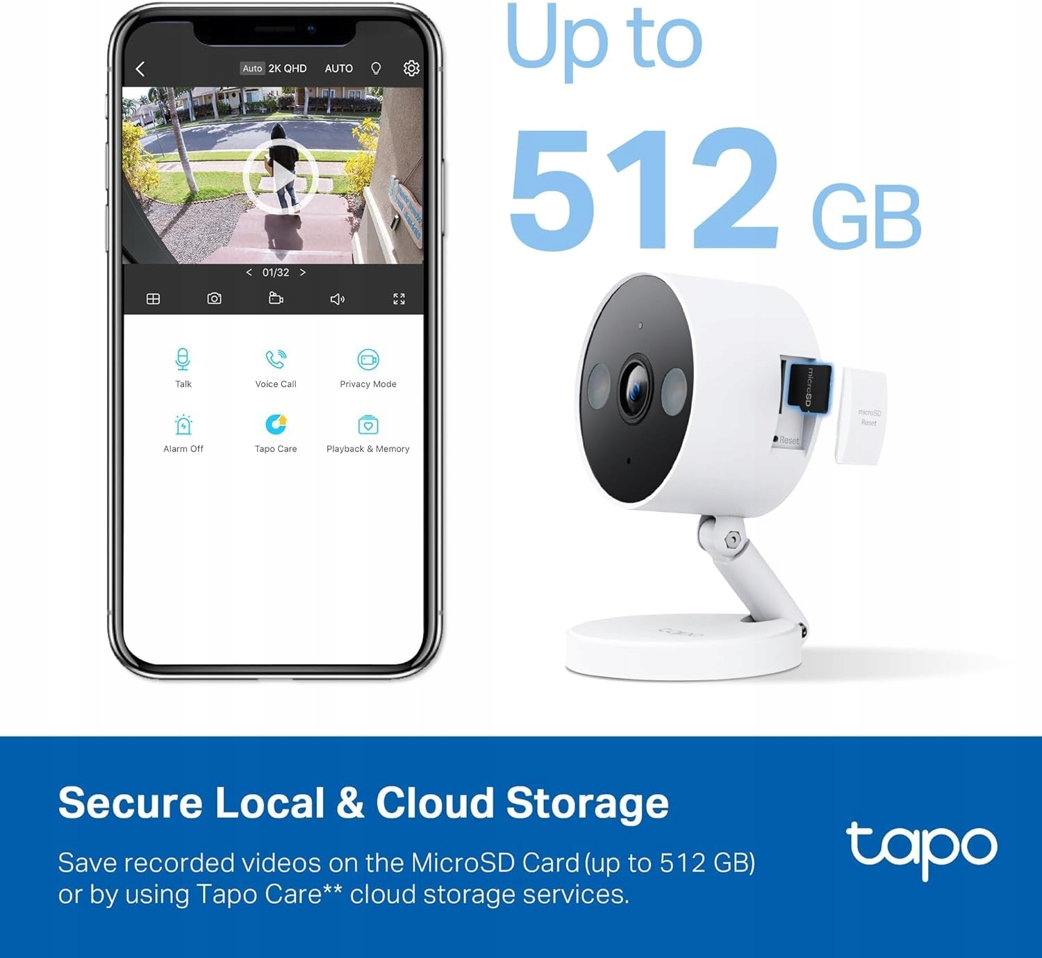TP-LINK Kamera Tapo C120 Wewnętrzna Zewnętrzna 2K IP66 Alexa Google 512GB — miniatura 6