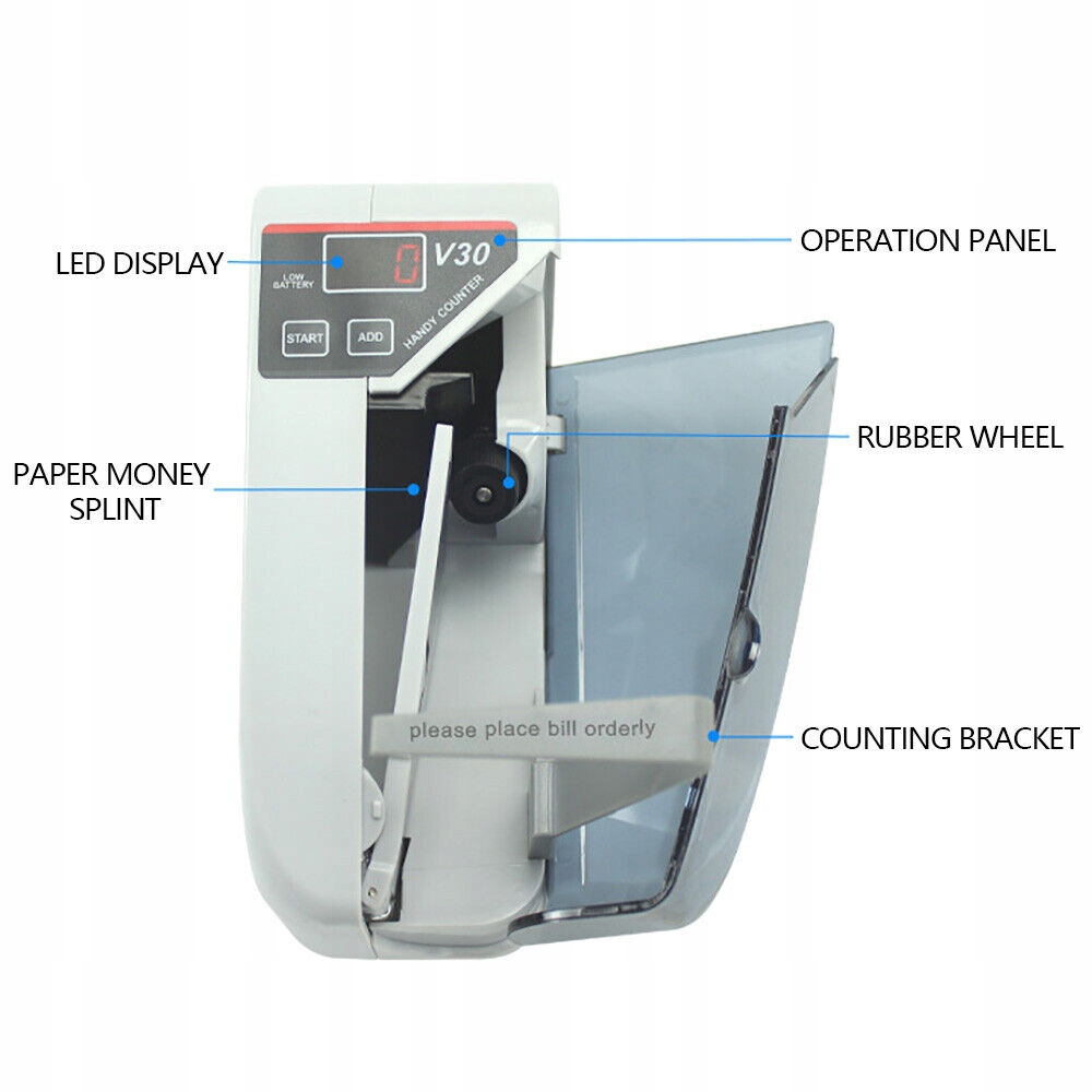 Przenośna maszyna do liczenia pieniędzy V30 Rodzaj tester