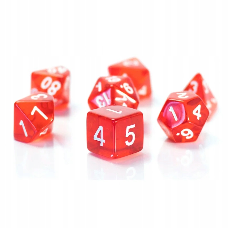 WYBUCH SŁOŃCA ZESTAW 7 PRZEZROCZYSTYCH KOŚCI RPG