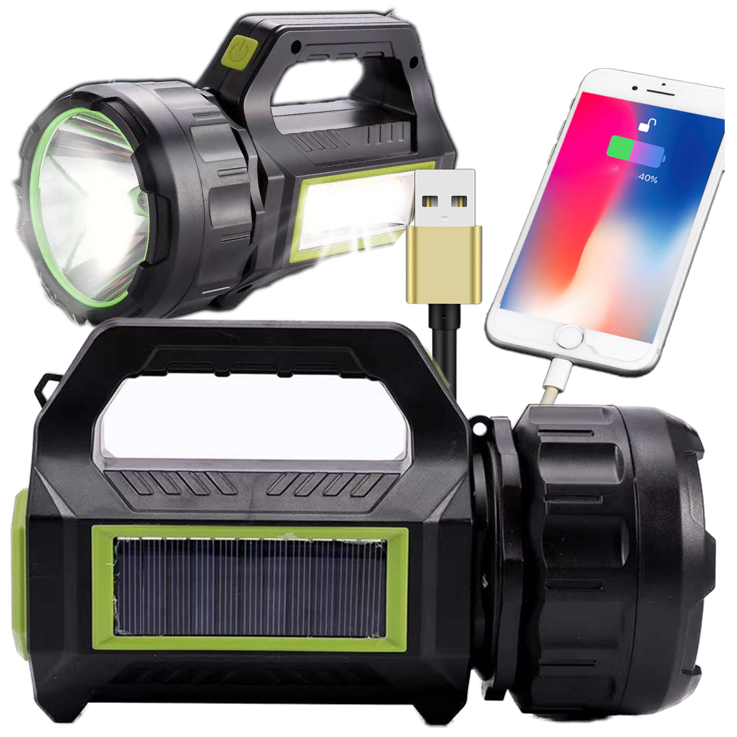 LATARKA AKUMULATOROWA SOLAR SZPERACZ POWERBANK LED