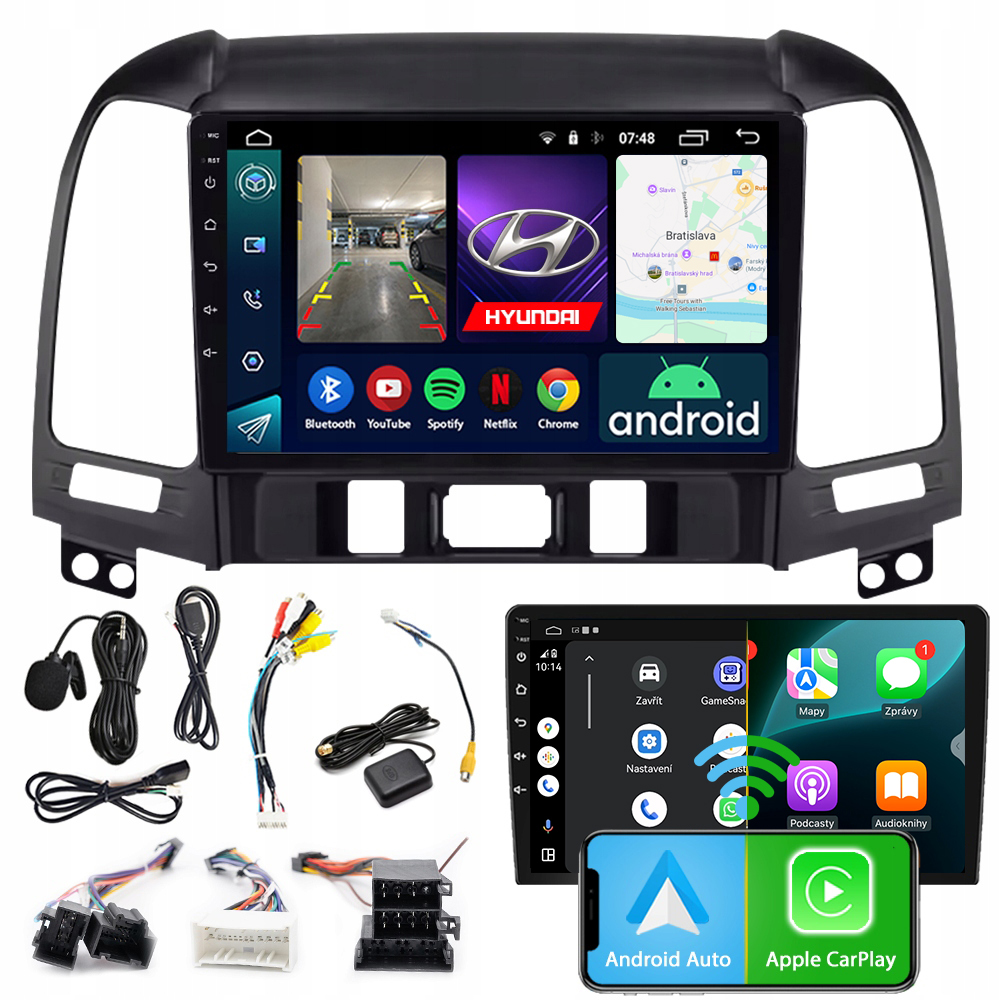 Rádio Navigace Android RS-305 Hyundai Santa Fe 2006-2012 2GB 9"