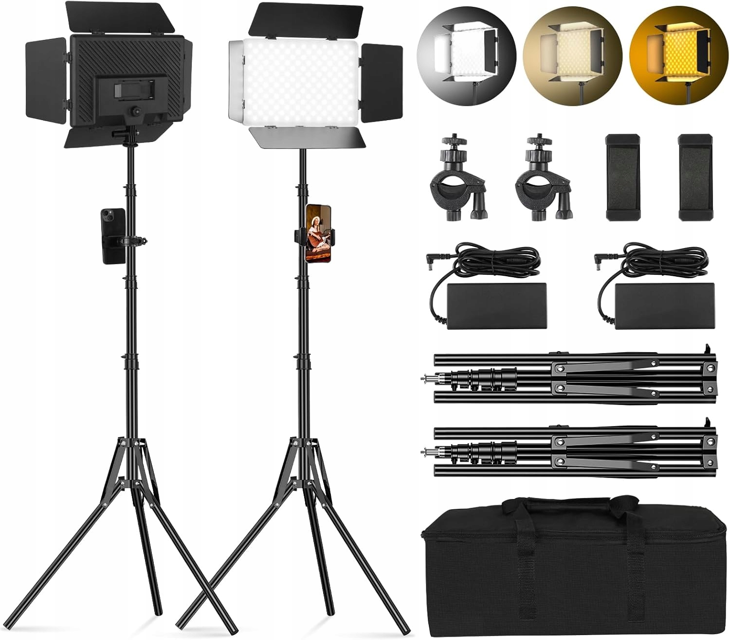 Soonpho 2 kusy Led panelů Barn Door 2800-6500 K