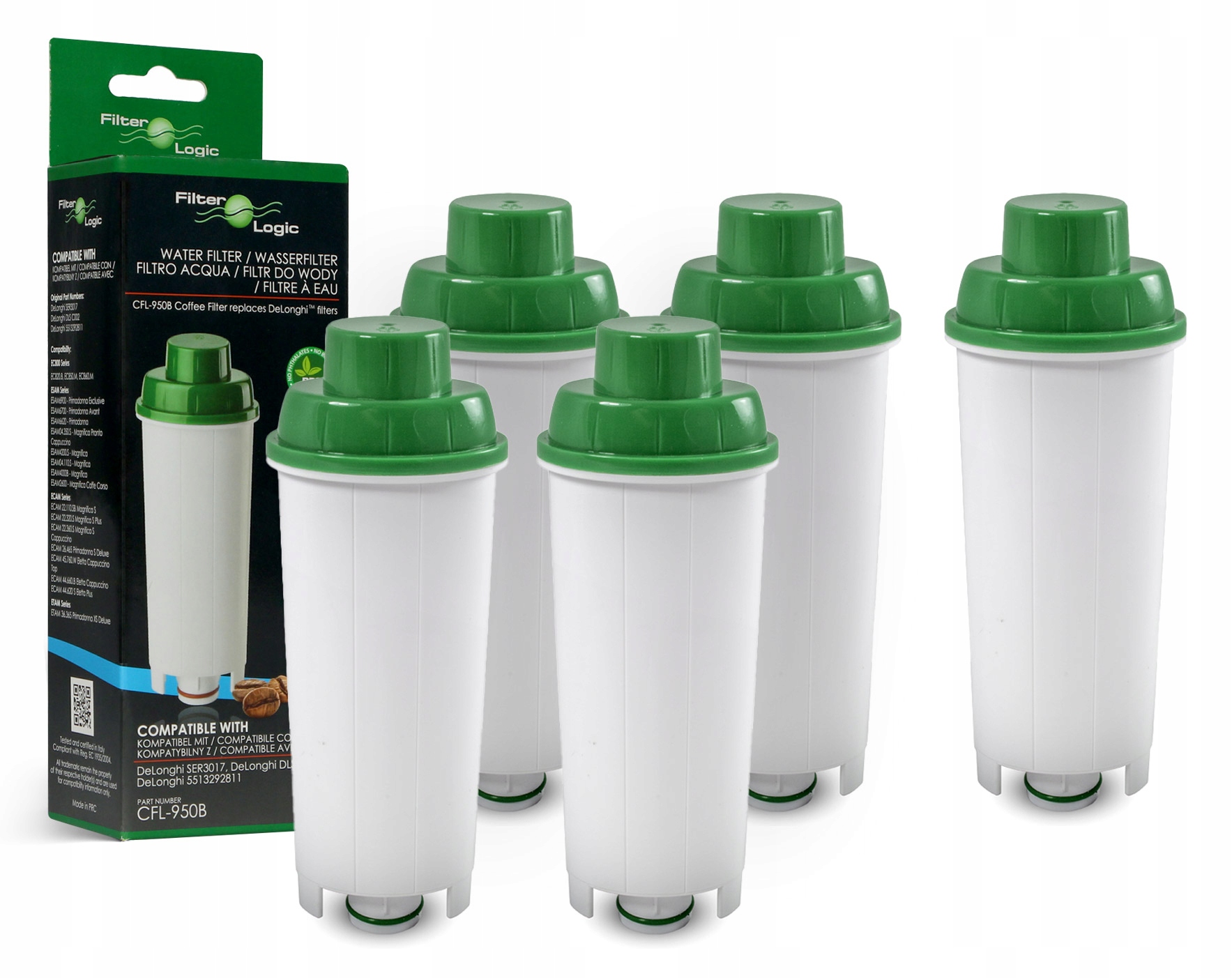 Filtr wody FilterLogic CFL-950B do ekspresu DeLonghi DLSC002 SER3017 4+1!