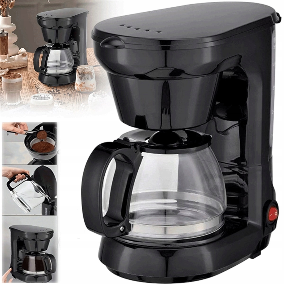 Kávovar 750 ML S Tlačítkem Jedním Dotykem A Rukojetí