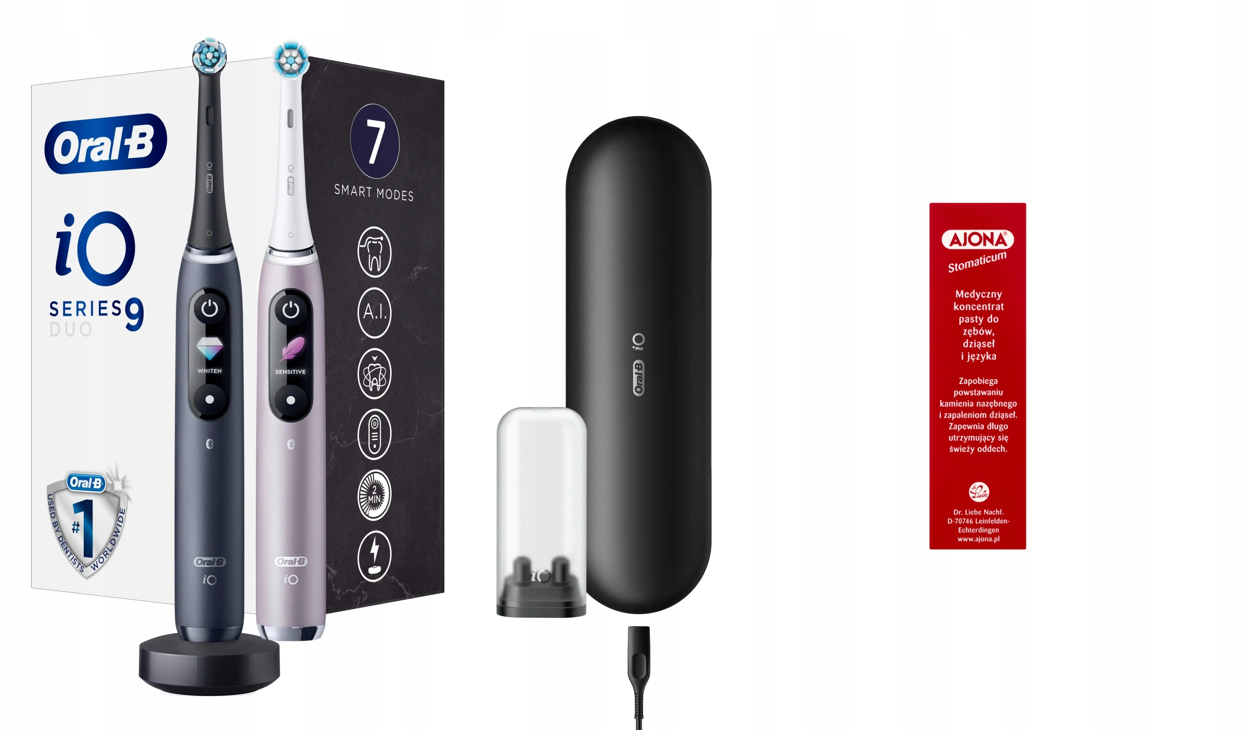 Zestaw szczoteczek elektrycznych Oral-B iO 9 Duo Black Onyx/Rose 2 szt.
